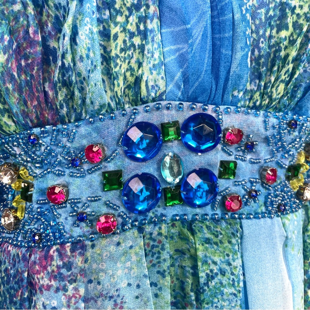 Y2k Fairy Blue Flowy Halter Dress - Picture 5 of 6